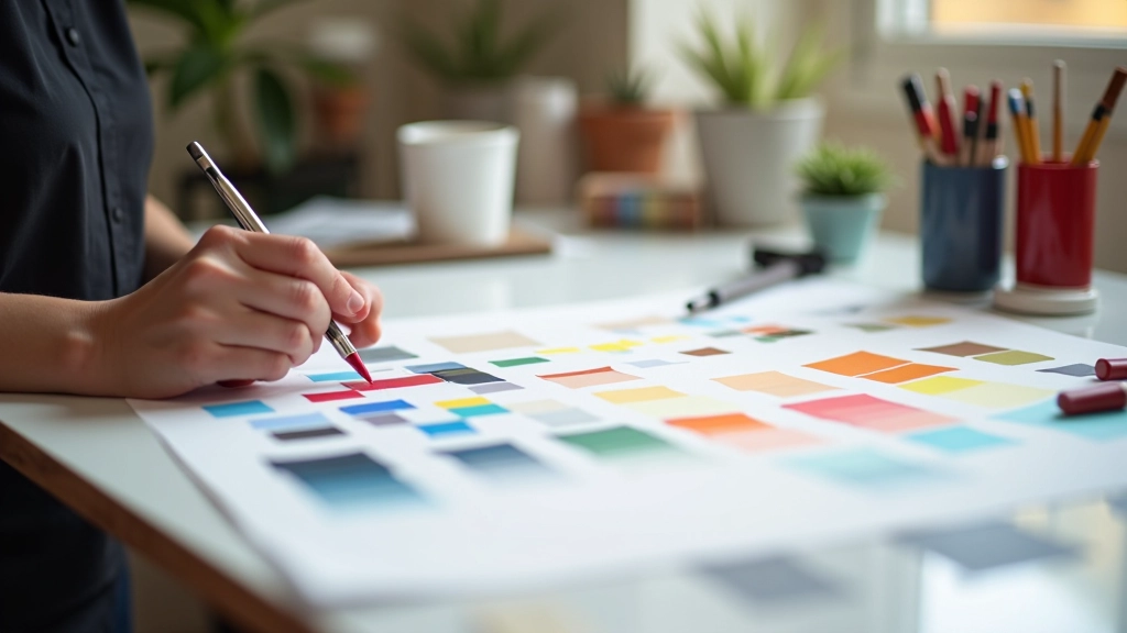 Tavolozza di colori complementari con campioni di design grafico
